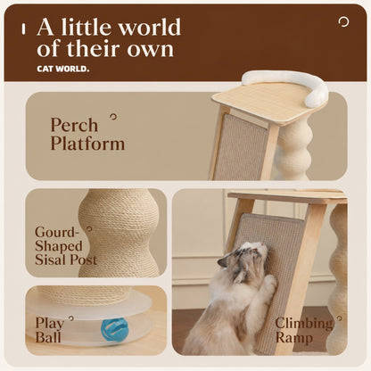 Cat Tree with Ramp Sisal Scratching Post