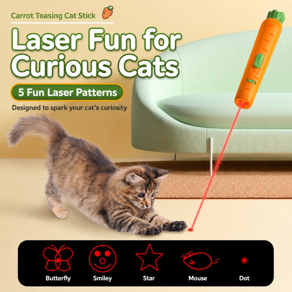 USB Rechargeable Cat Laser Toy – Interactive Projection Teaser Wand