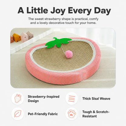 Sisal Cat Scratcher Bowl Bed Strawberry Design