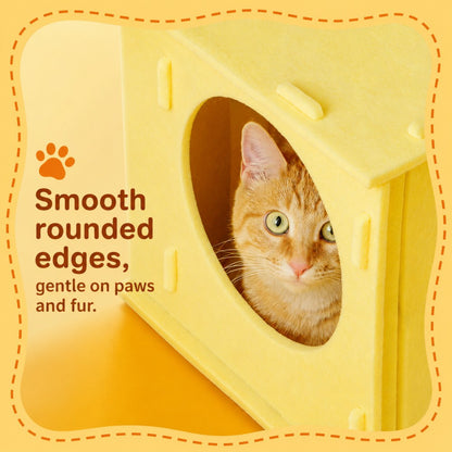 Felt Cat Tunnel Bed Cheese Design