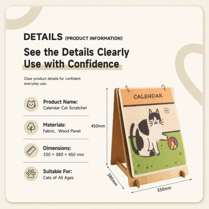 Calendar Cat Scratching Board Standing Toy