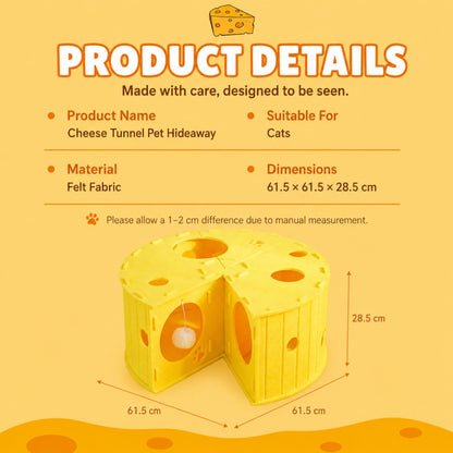 Felt Cat Tunnel Bed Cheese Design
