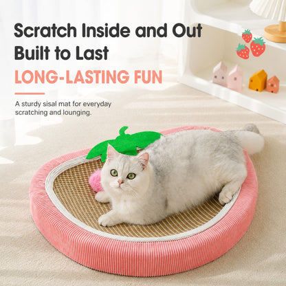 Sisal Cat Scratcher Bowl Bed Strawberry Design