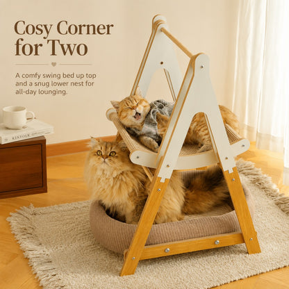 A Frame Double Layer Cat Rocking Bed