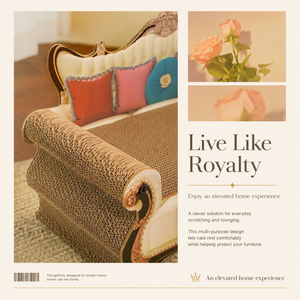 Cat Scratcher Lounge Sofa Corrugated Cardboard
