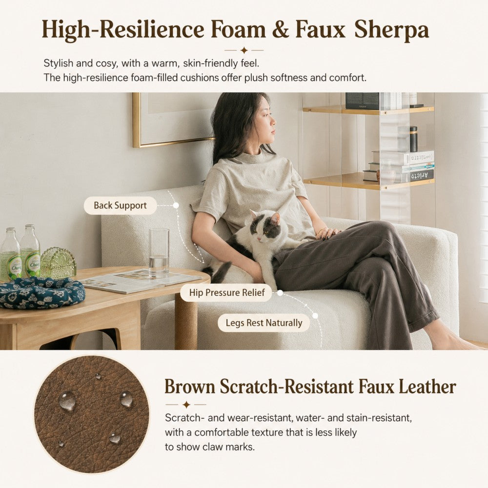 Cat-Friendly Coffee Table – Walnut Finish for Small Spaces