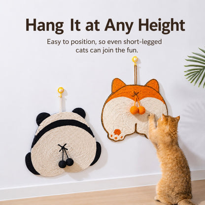 Sisal Cat Scratch Pad – Wall-Mount & Freestanding with Bell Ball