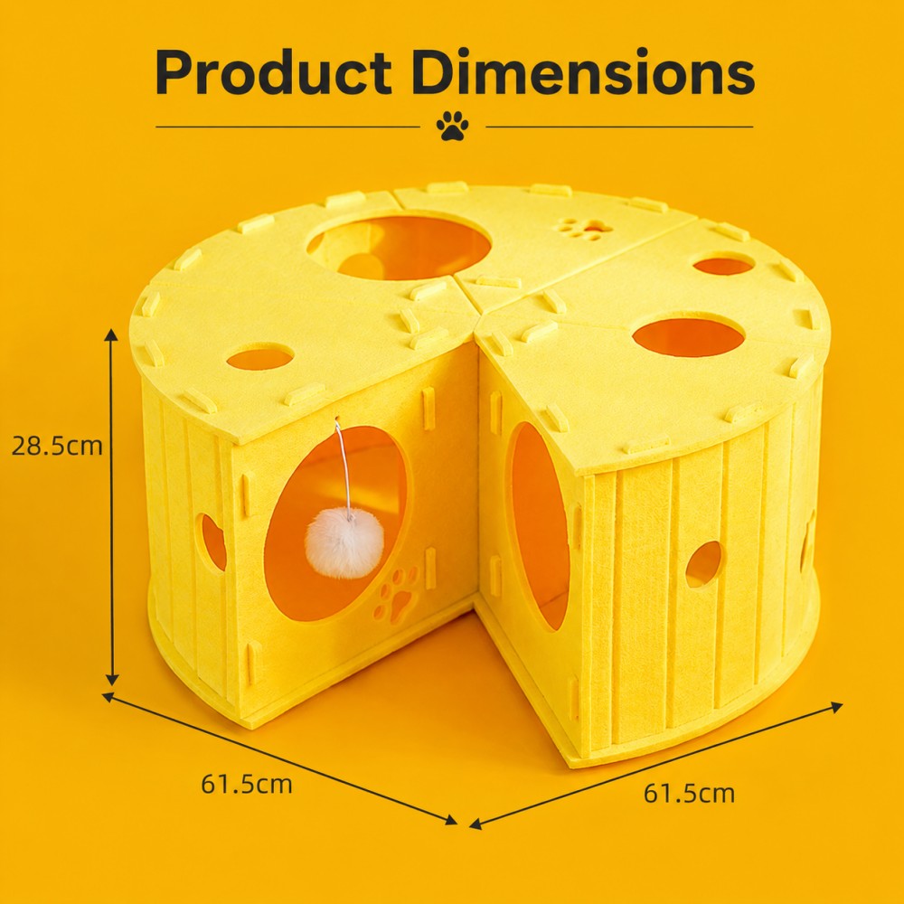 Felt Cat Tunnel Bed Cheese Design