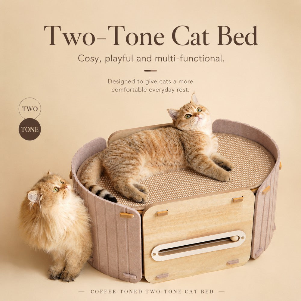 Felt Cat House Double Layer Scratcher Condo