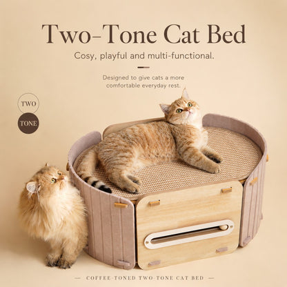 Felt Cat House Double Layer Scratcher Condo