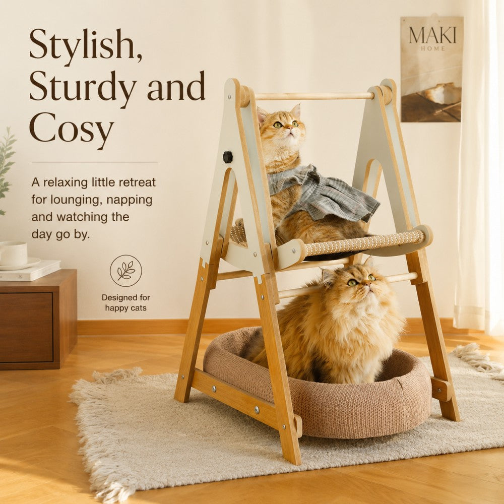 A Frame Double Layer Cat Rocking Bed
