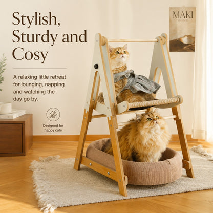 A Frame Double Layer Cat Rocking Bed