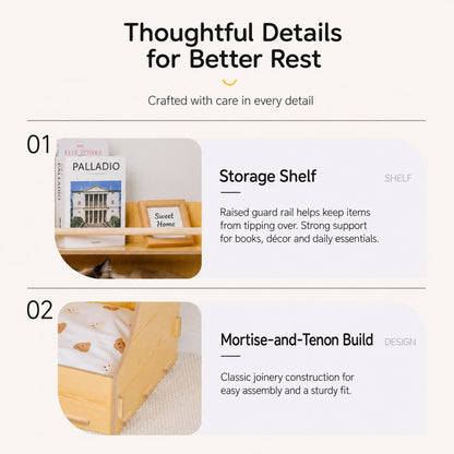 Wooden Multi-Layer Pet Bed with Storage for Cats and Dogs – All Season Natural Wood