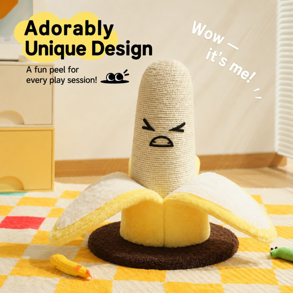Banana Cat Scratching Post Sisal Rope
