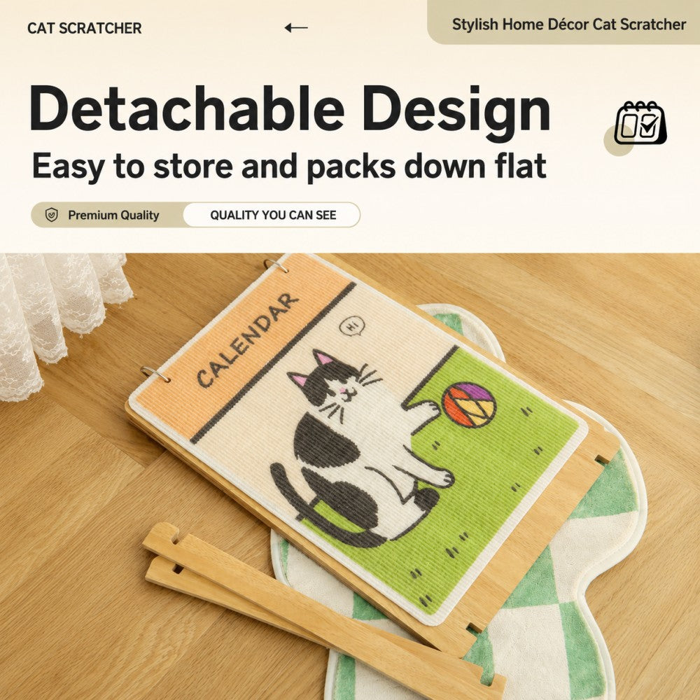 Calendar Cat Scratching Board Standing Toy