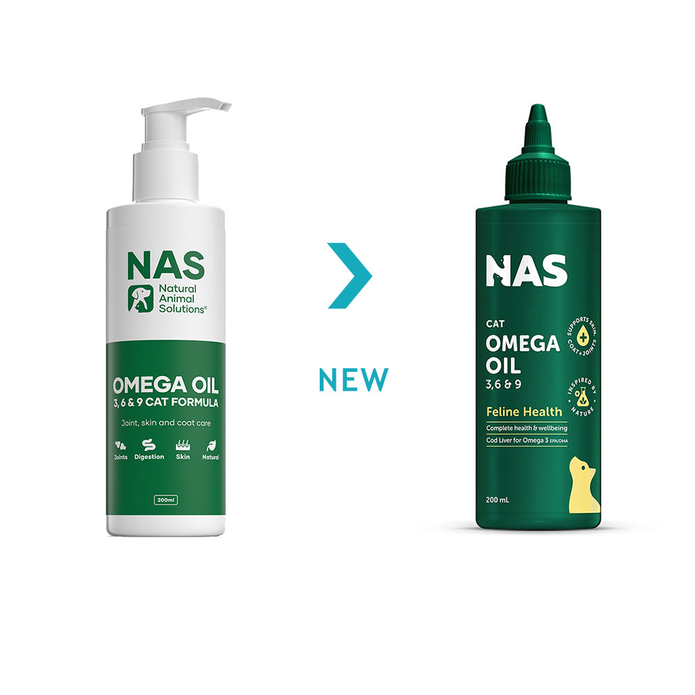 NAS NATURAL ANIMAL SOLUTIONS Omega 3, 6 & 9 Skin and Joint Care Oil for Cats 200ml