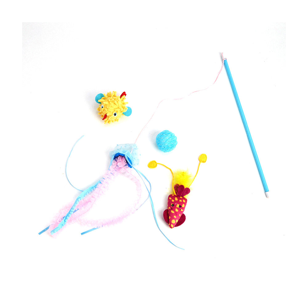 FOFOS Sealife Wand Catnip Cat Toy 4pcs