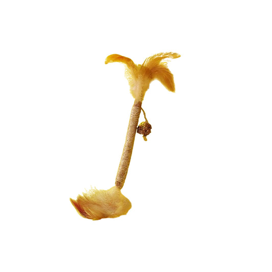 LureFoliage Purslane Cat Teaser Wand With Feathers
