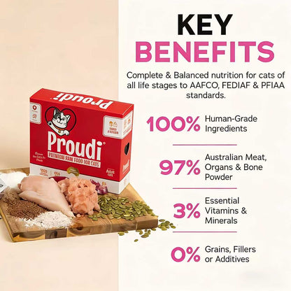 PROUDI Premium Frozen Red Combo Raw Cat Food 1.08kg