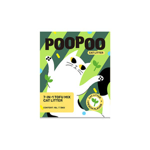 POOPOO 7 IN 1 Tofu Mix Cat Litter - Green Tea 18L/7.5kg