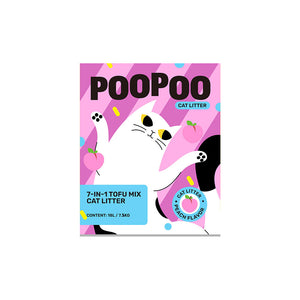 POOPOO 7 IN 1 Tofu Mix Cat Litter - Peach 18L/7.5kg