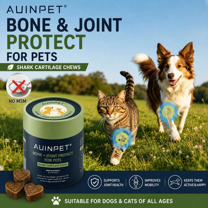 AUINPET Bone + Joint Protect Shark Cartilage Chews For Dogs & Cats 180g