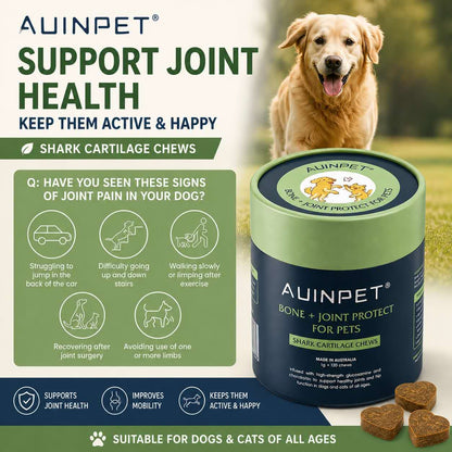 AUINPET Bone + Joint Protect Shark Cartilage Chews For Dogs & Cats 180g