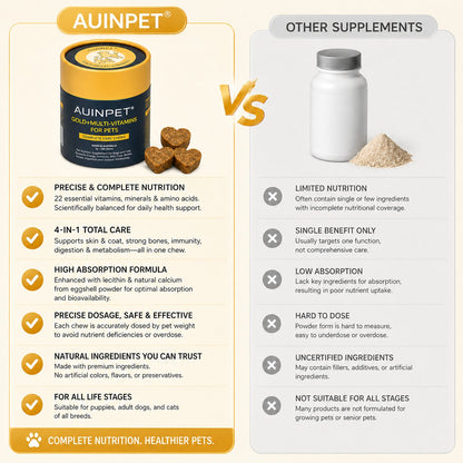 AUINPET Multi - Vitamins Complete Care Chews For Dogs & Cats 180g