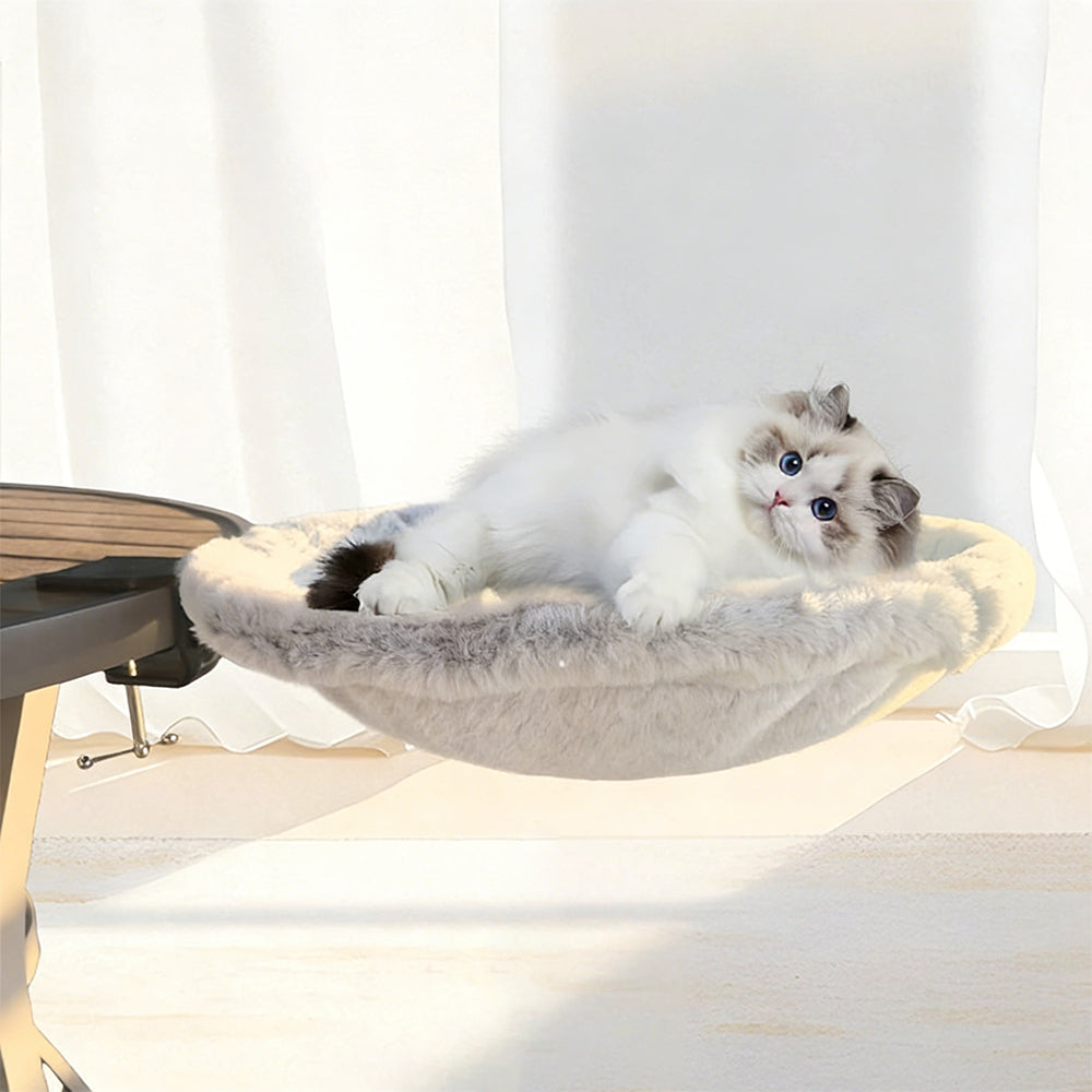 Desk-Mounted Cat Hammock – Clip-On Cat Bed for Table & Desk