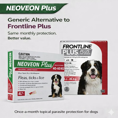 NEOVEON PLUS Fleas And Ticks For Extra Large Dogs 40-60kg 4x4.02mL Tubes Red