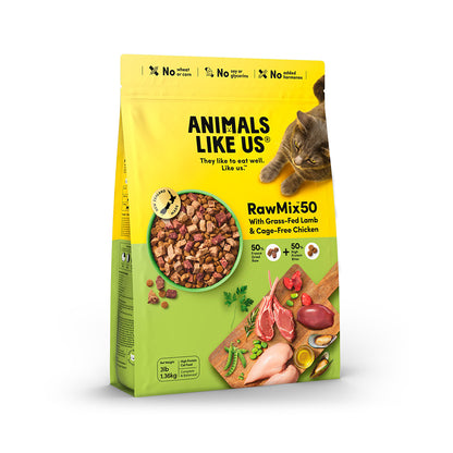 ANIMALS LIKE US Raw Mix 50 Grass Fed Lamb & Cage Free Chicken Cat Food 1.36kg