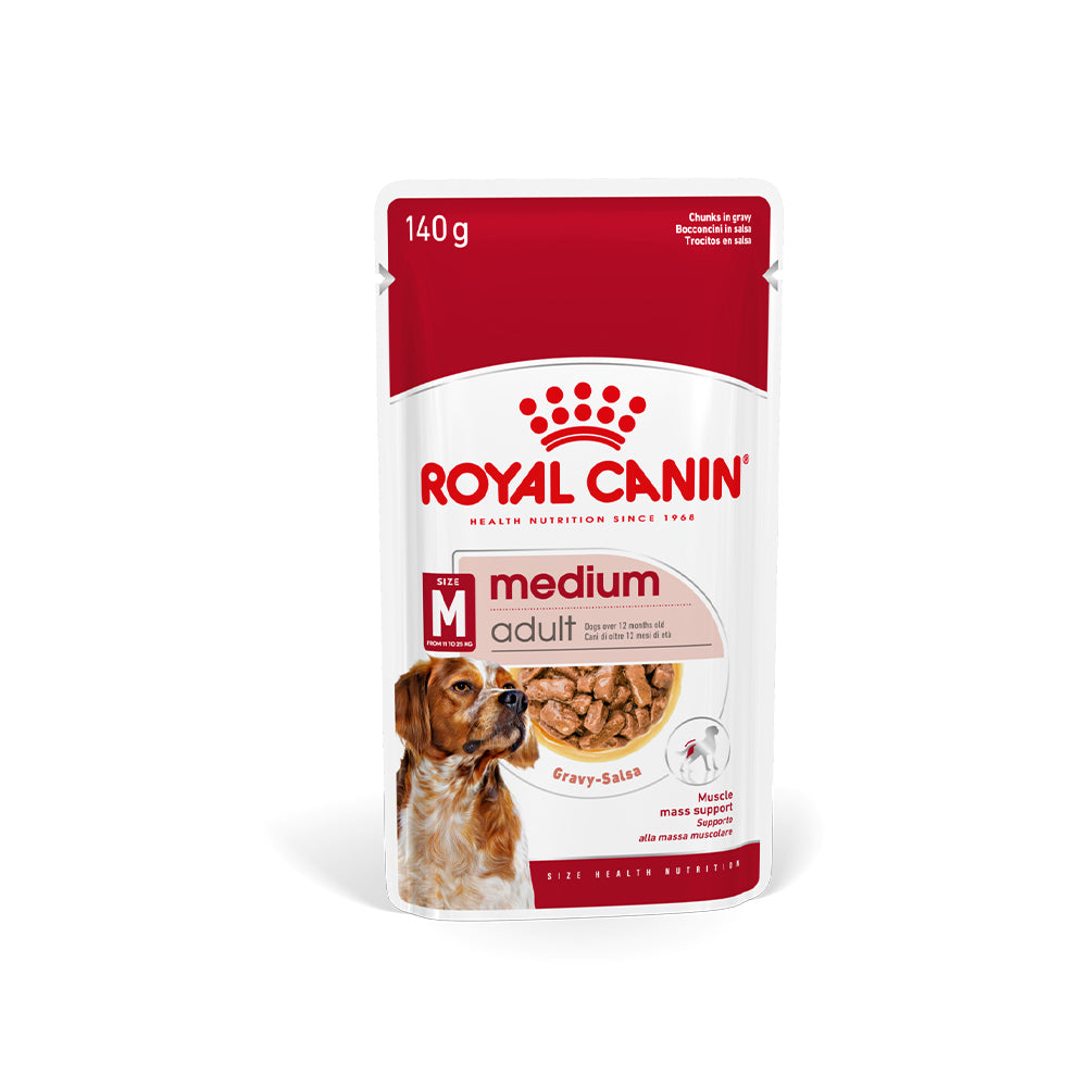 ROYAL CANIN Medium Adult Wet Dog Food 140g x 10