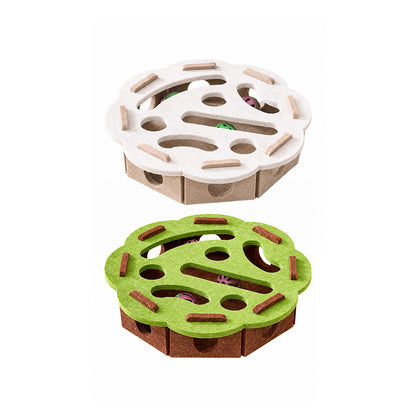 Felt Cat Puzzle Toy Interactive Foraging Box