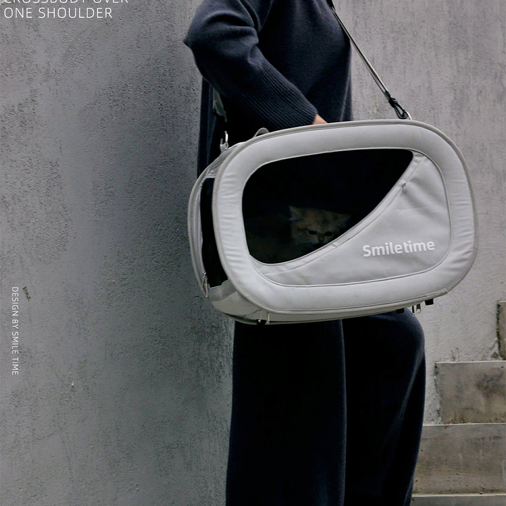 SMILE TIME Modern Grey Pet Carrier 48x27x34cm