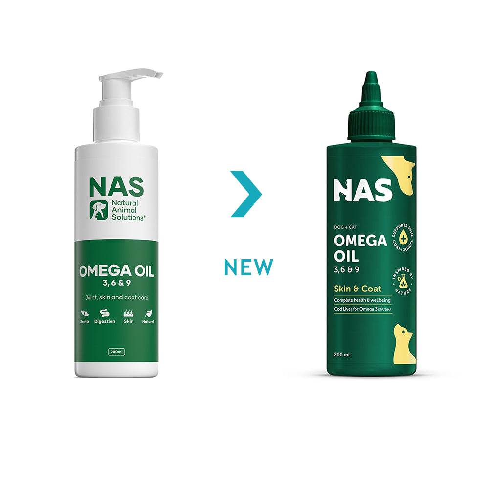 NAS NATURAL ANIMAL SOLUTIONS Omega 3 6 & 9 Oil For Dogs & Cats 200ml