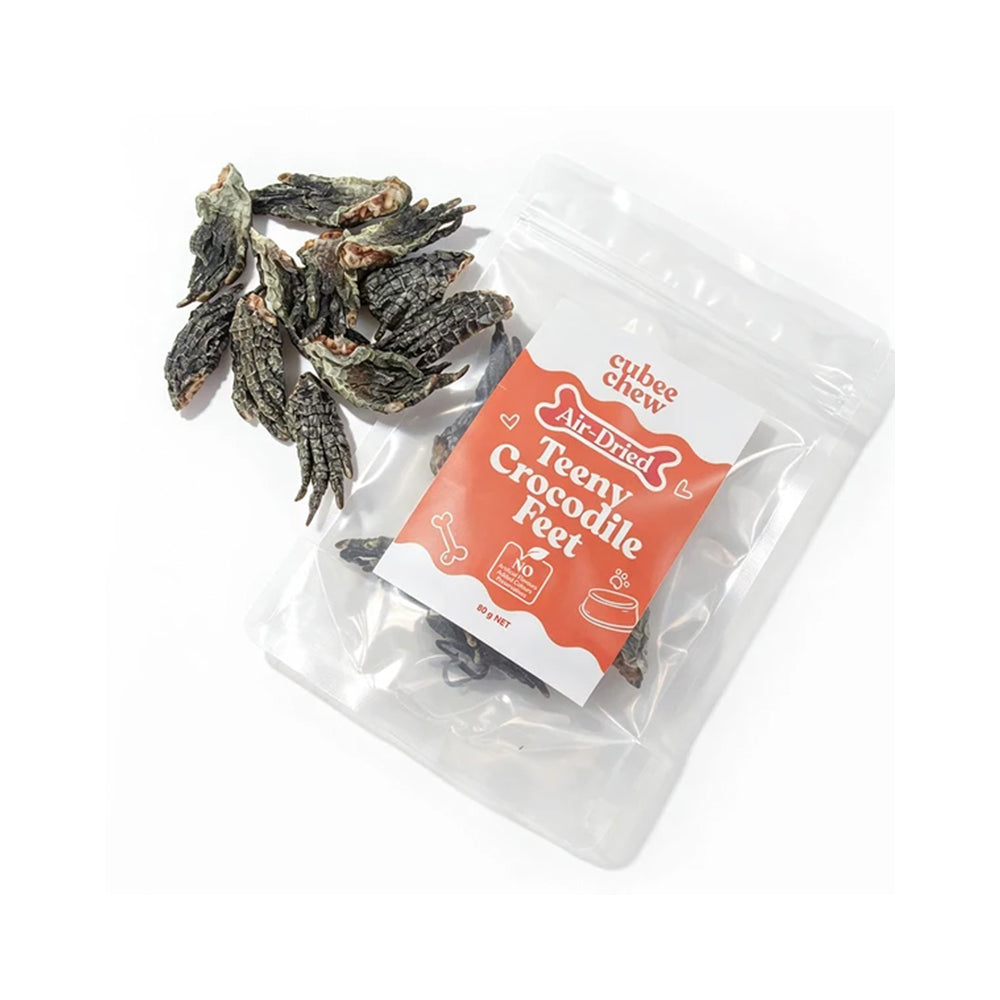 Cubee Chew Air-Dried Teeny Crocodile Feet Dog Treats 80g