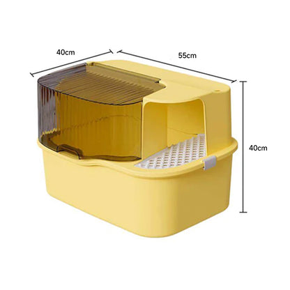 Extra Large Front Entry Cat Litter Box – Anti-Tracking Corridor Design 55x40x40cm