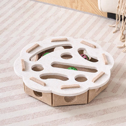 Felt Cat Puzzle Toy Interactive Foraging Box