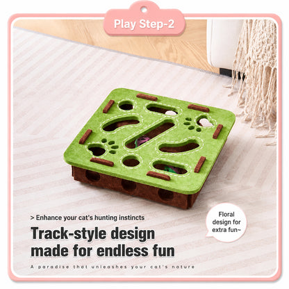 Felt Cat Puzzle Toy Interactive Foraging Box