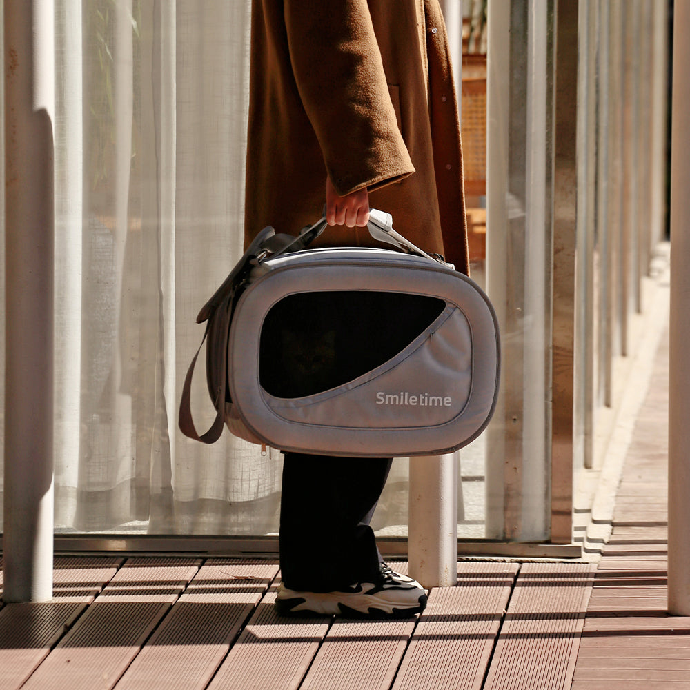 SMILE TIME Modern Grey Pet Carrier 48x27x34cm
