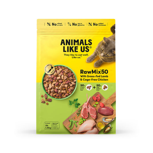 ANIMALS LIKE US Raw Mix 50 Grass Fed Lamb & Cage Free Chicken Cat Food 1.36kg