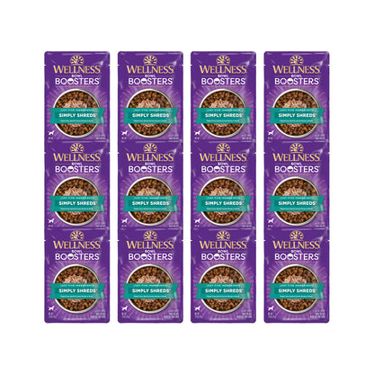 WELLNESS Core Simply Shreds Flaked Tuna, Beef & Carrots Wet Dog Food 79g x 12