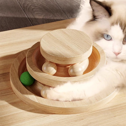 Wooden Cat Tree with Sisal Scratching Posts & Acrylic Space Pod
