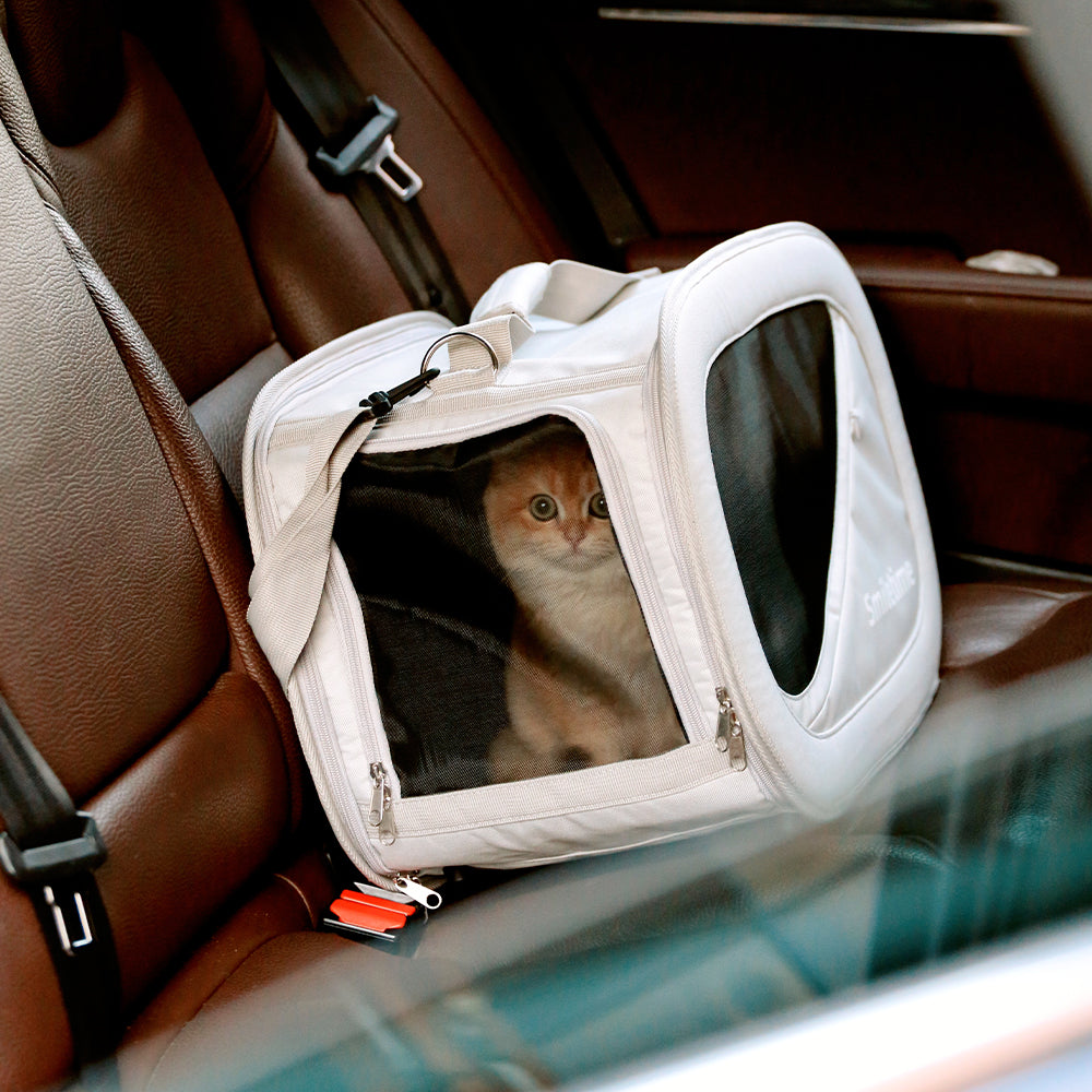 SMILE TIME Modern Grey Pet Carrier 48x27x34cm
