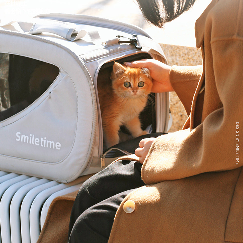 SMILE TIME Modern Grey Pet Carrier 48x27x34cm