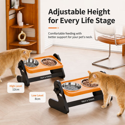 Adjustable Stainless Steel Pet Bowl – Single or Double, Neck-Friendly