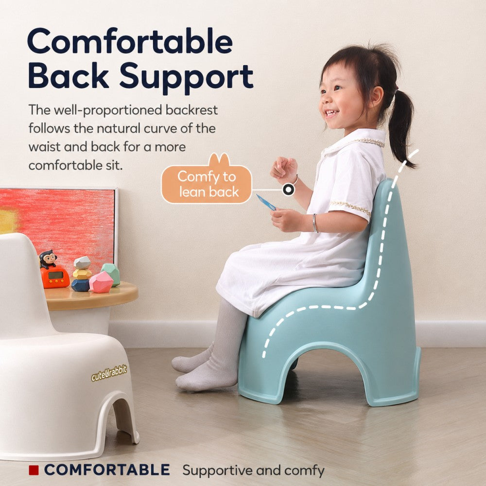 Children’s Cartoon Bunny Plastic Stool – Large Stackable Chair