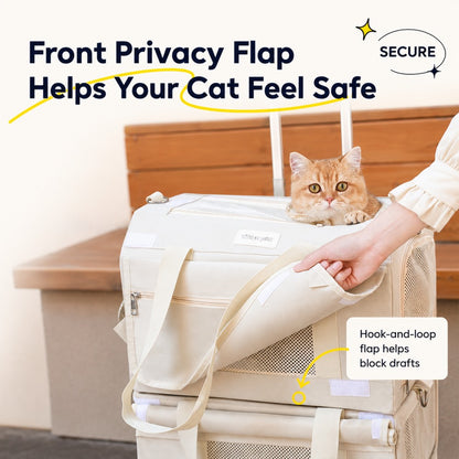 Double-Layer Rolling Pet Carrier – Large Capacity for Cats and Dogs