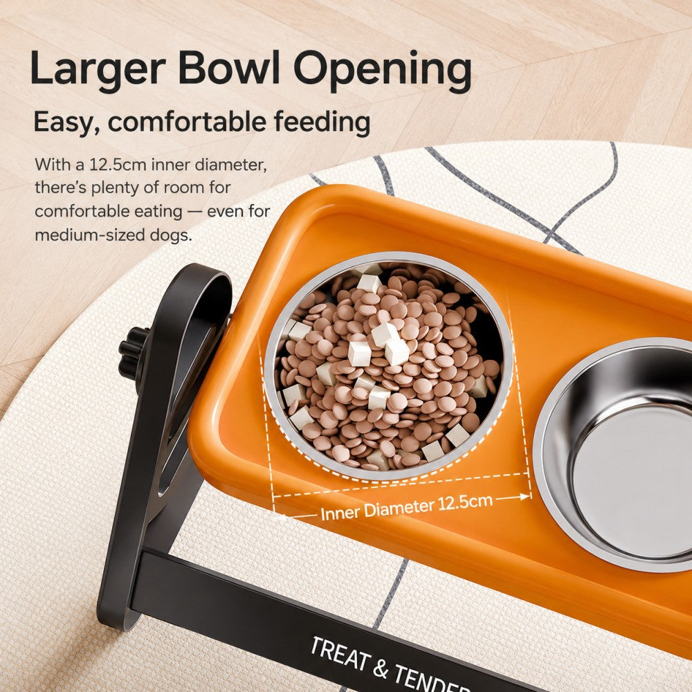 Adjustable Stainless Steel Pet Bowl – Single or Double, Neck-Friendly