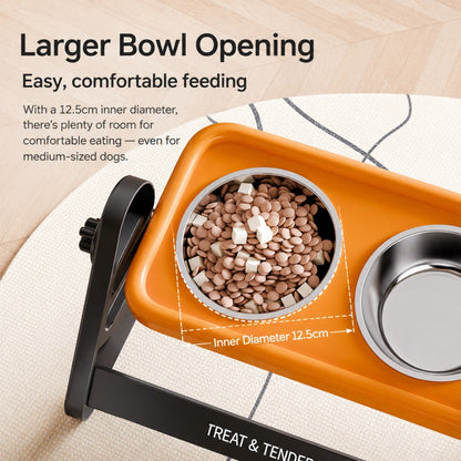 Adjustable Stainless Steel Pet Bowl – Single or Double, Neck-Friendly